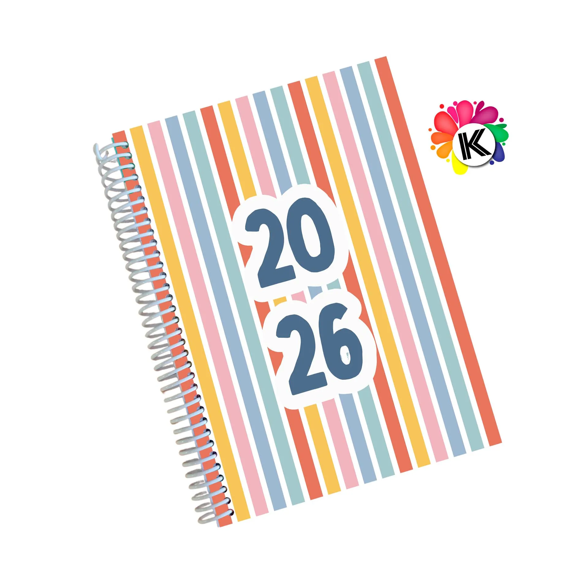 Agenda tapa flexible color negro floral